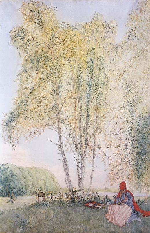 Carl Larsson A Nap Outdoors France oil painting art